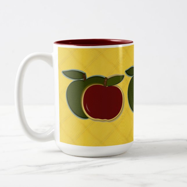 Café Em Dois Tons Caneca de Maçãs Negritas (Esquerda)