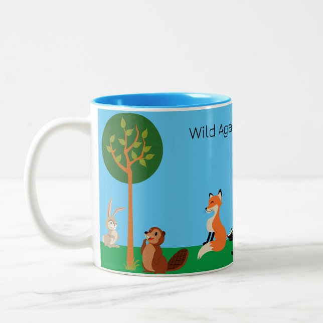 Café Em Dois Tons Caneca de madeira (Esquerda)