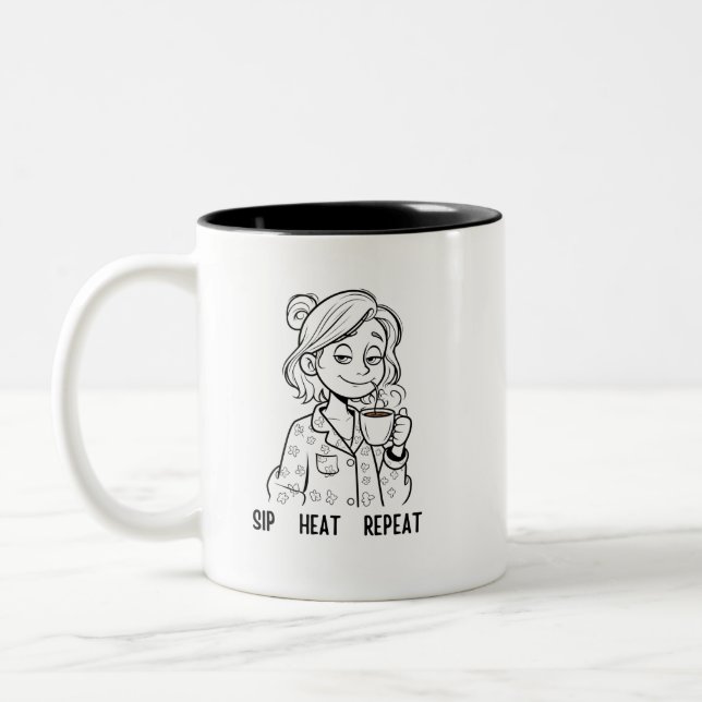 Café Em Dois Tons Caneca de Mãe Engraçada e Sarcástica (Esquerda)