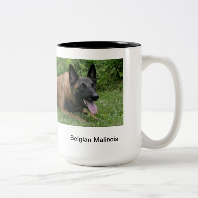 Café Em Dois Tons Caneca de Malinois do belga (Direita)