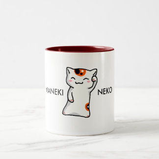Café Em Dois Tons Caneca de Maneki Neko-