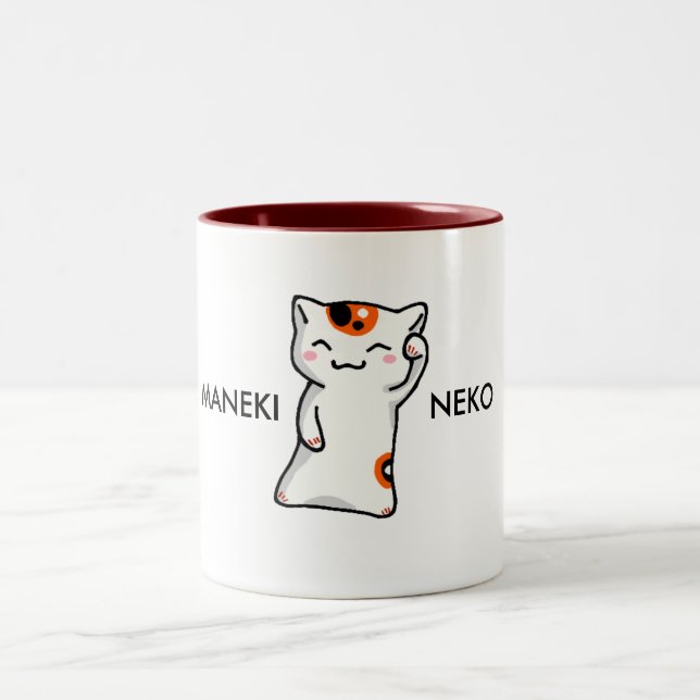 Café Em Dois Tons Caneca de Maneki Neko- (Centro)