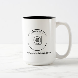 Café Em Dois Tons Caneca de Marca d'Água de Site com Logotipo de Neg