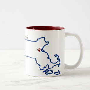 Café Em Dois Tons Caneca de Massachusetts