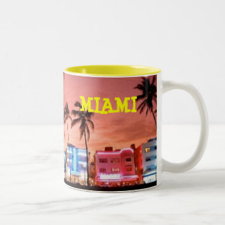 CAFÉ EM DOIS TONS CANECA DE MIAMI BEACH FLORIDA
