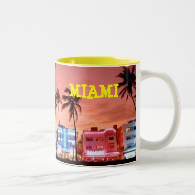 CAFÉ EM DOIS TONS CANECA DE MIAMI BEACH FLORIDA (Direita)
