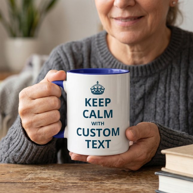 Café Em Dois Tons Caneca de Modelo de Citação Personalizada Keep Cal (Criador carregado)