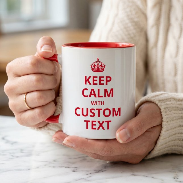 Café Em Dois Tons Caneca de Modelo de Citação Personalizada Keep Cal (Criador carregado)