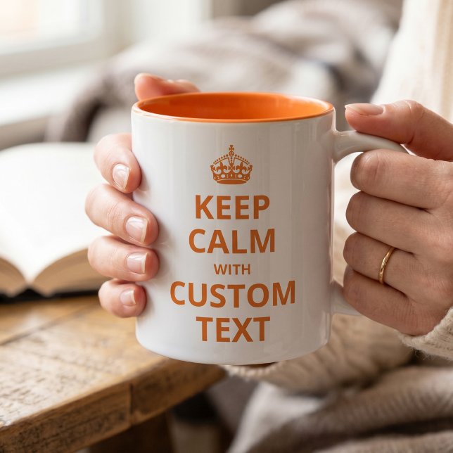 Café Em Dois Tons Caneca de Modelo de Citação Personalizada Keep Cal (Criador carregado)