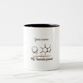 Café Em Dois Tons Caneca de Molécula de Cafeína Personalizável para 