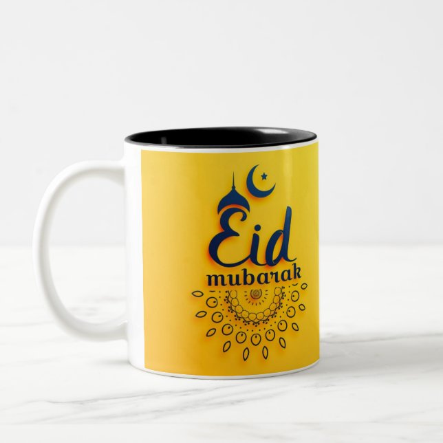 Café Em Dois Tons caneca de Mubarak do eid (Esquerda)