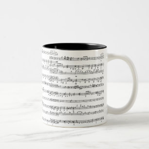 Café Em Dois Tons Caneca de Música de Partitura
