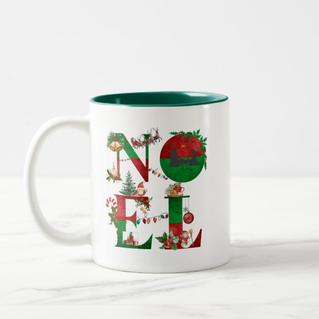 Café Em Dois Tons Caneca de Natal (Esquerda)