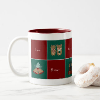 Café Em Dois Tons Caneca de Natal Alegre e Brilhante