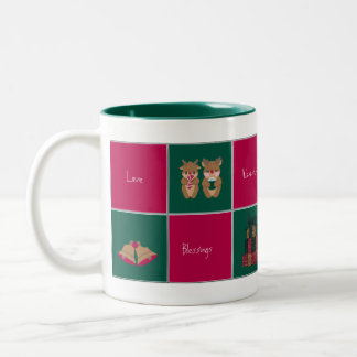 Café Em Dois Tons Caneca de Natal Alegre e Brilhante