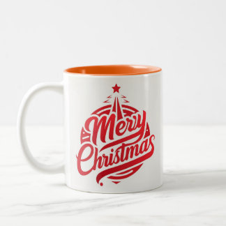 Café Em Dois Tons Caneca de Natal alegre Two-Tone