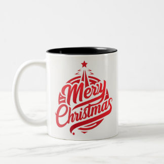 Café Em Dois Tons Caneca de Natal alegre Two-Tone