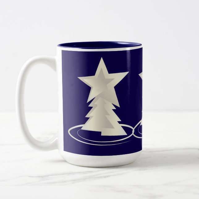 Café Em Dois Tons Caneca de Natal Branca (Esquerda)