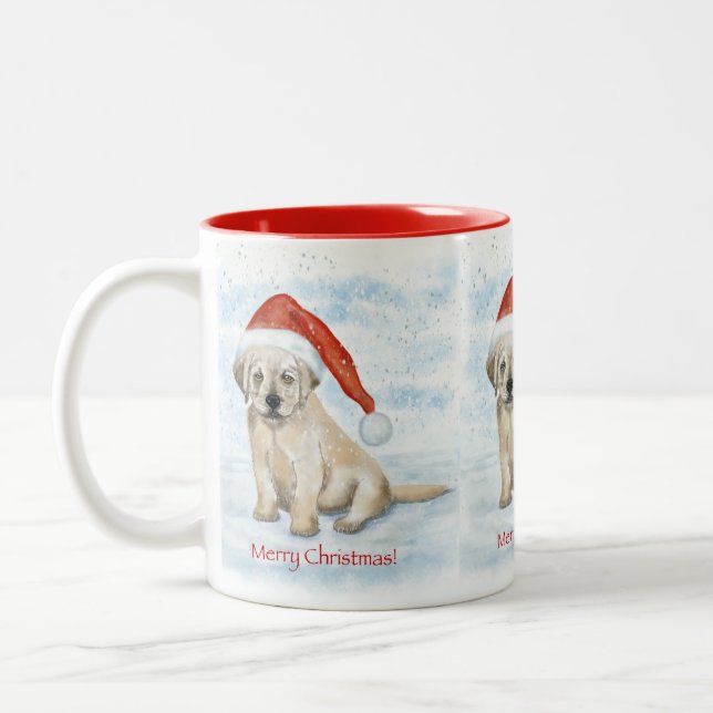Café Em Dois Tons Caneca de Natal Cachorrinho (Esquerda)