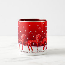 Caneca de Natal com cavalos bonitos e texto person
