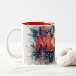 Café Em Dois Tons Caneca de Natal da Mamãe