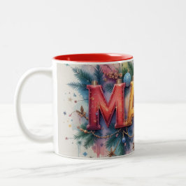 Café Em Dois Tons Caneca de Natal da Mamãe