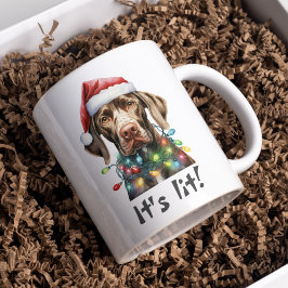 Café Em Dois Tons Caneca de Natal de Cachorro Engraçado – Sarcástico