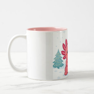 Café Em Dois Tons Caneca de Natal de Duas Cores Cute Kawaii Axolotl 