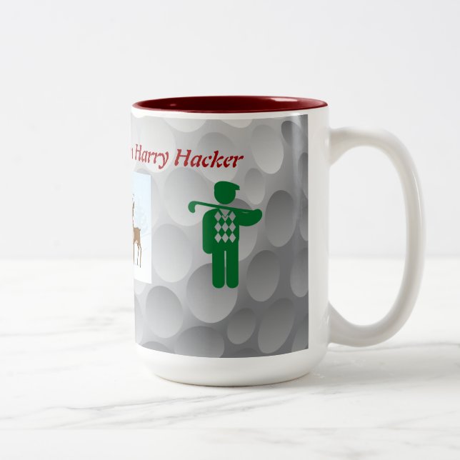 Café Em Dois Tons Caneca de Natal de Golfe (Direita)