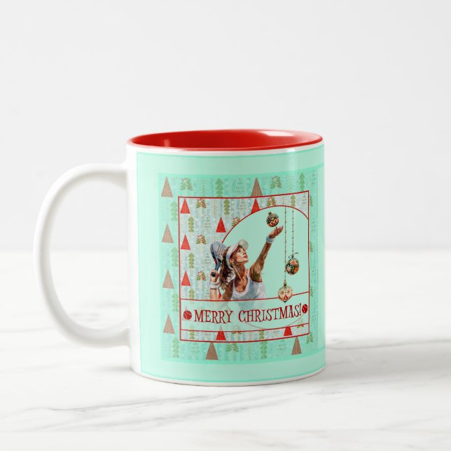 CAFÉ EM DOIS TONS CANECA DE NATAL DE PADEL - PADEL RETRO NATAL (Esquerda)