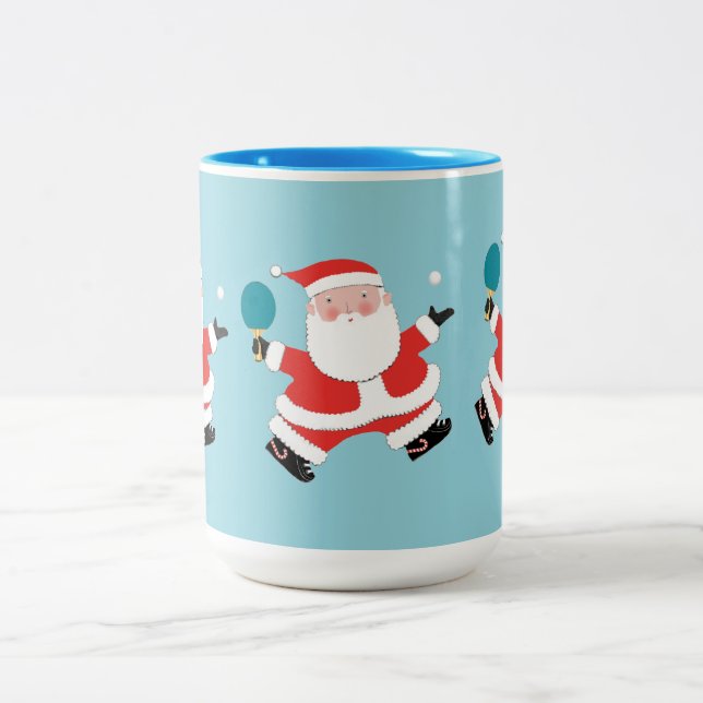 Café Em Dois Tons Caneca de Natal de Tênis de Mesa (Centro)