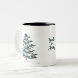 Café Em Dois Tons Caneca de Natal | Design de Feriado Nórdico Russo