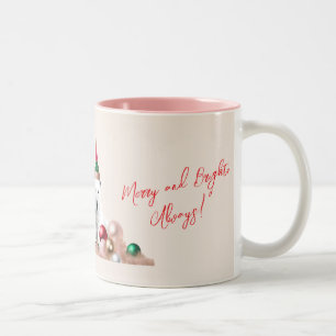 Café Em Dois Tons Caneca de Natal do Urso Polar Festivo