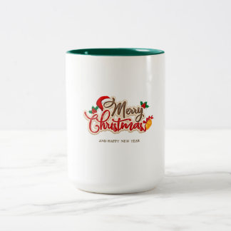 Café Em Dois Tons Caneca de Natal e Ano Novo
