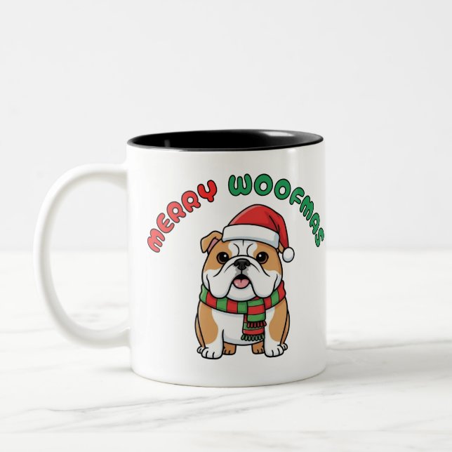 Café Em Dois Tons Caneca de Natal: Feliz Woofmas (Esquerda)