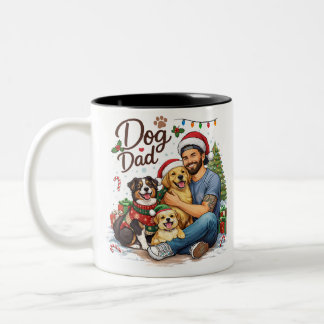 Café Em Dois Tons Caneca de Natal Melhor Pai de Cachorro de Todos os