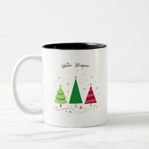 Café Em Dois Tons Caneca de Natal Minimalista Design