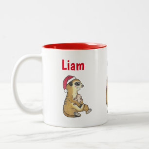 Café Em Dois Tons Caneca de Natal para Meerkats Fofa 4 Me - versão '