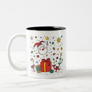 Café Em Dois Tons caneca de Natal personalizada