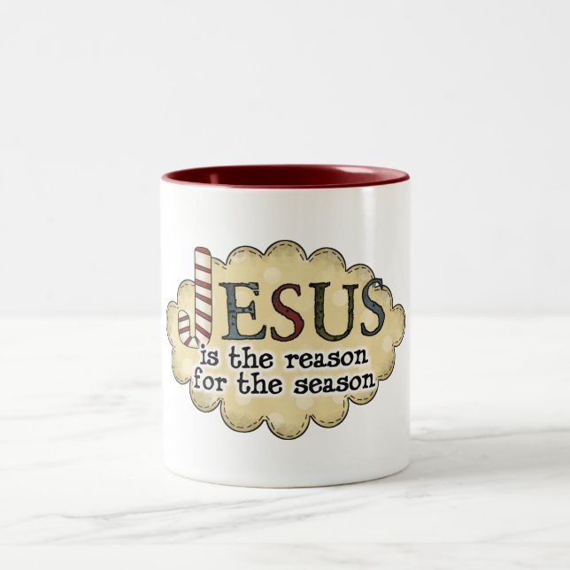 Café Em Dois Tons Caneca de Natal Religiosa (Centro)
