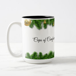 Café Em Dois Tons Caneca de Natal Verde Festiva