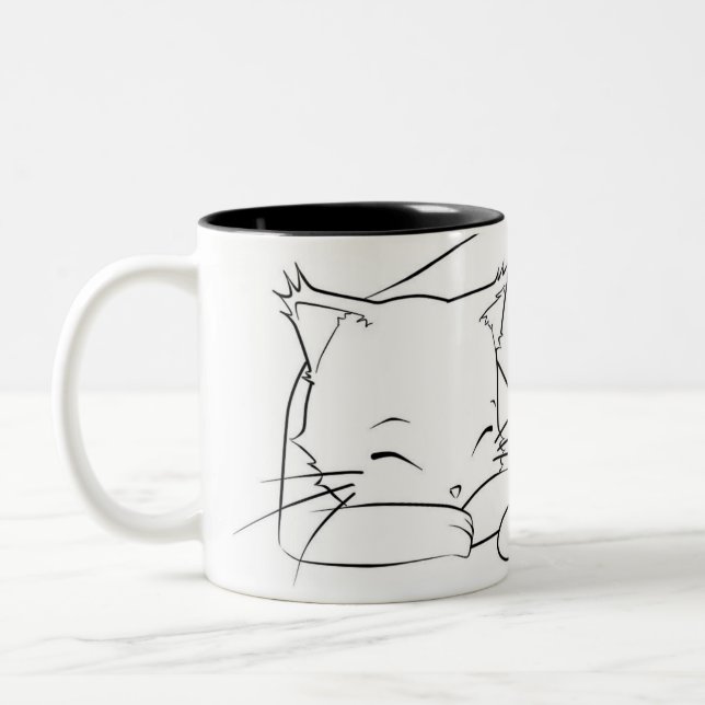 Café Em Dois Tons Caneca de Neko Naptime (Esquerda)