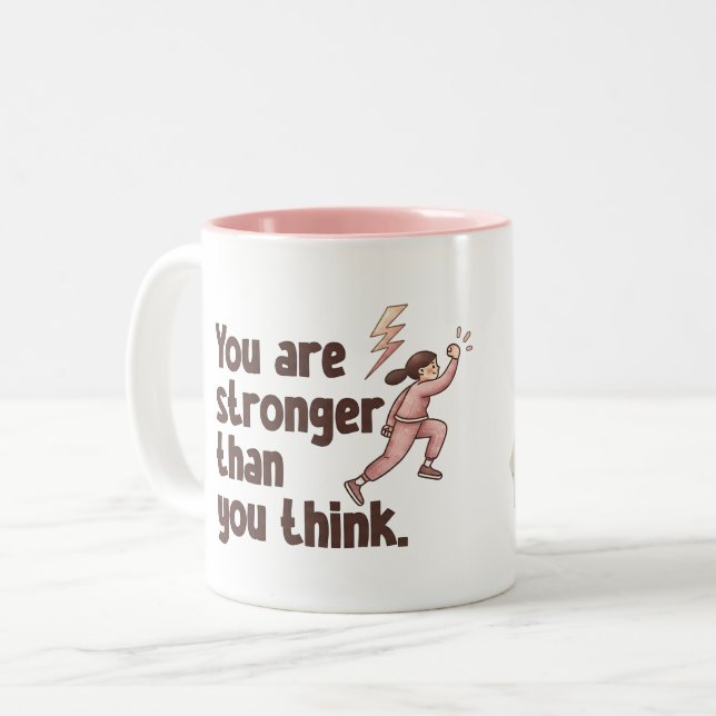 Café Em Dois Tons Caneca de Nome Personalizado Você É Mais Forte do  (Frente Esquerda)
