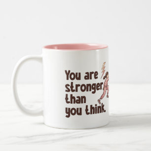 Café Em Dois Tons Caneca de Nome Personalizado Você É Mais Forte do