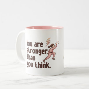 Café Em Dois Tons Caneca de Nome Personalizado Você É Mais Forte do