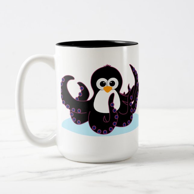 Café Em Dois Tons Caneca de Octopenguin (Esquerda)