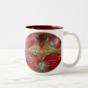 Café Em Dois Tons Caneca de Olhos de Gato