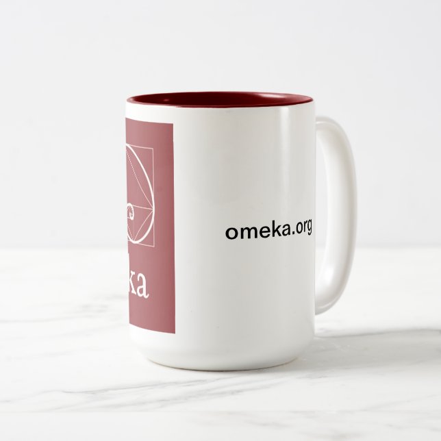 Café Em Dois Tons Caneca de Omeka (Frente Esquerda)