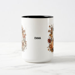 Café Em Dois Tons Caneca de outono personalizada com fantasma fofo e