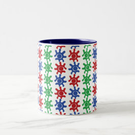 Café Em Dois Tons Caneca de Padrão Abstrato Ímpar